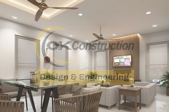 Living and dining — rendering
