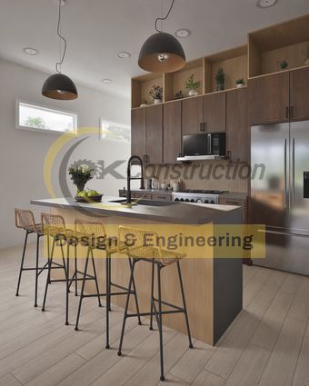 Kitchen, range wall — rendering