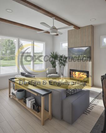 Living and dining — rendering