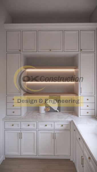 Butler's pantry shelving — rendering