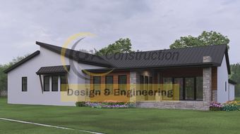 Entry and bedroom wing — rendering