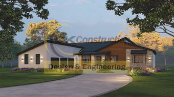 Front elevation and motor court — rendering