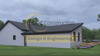 Garage wing, side elevation — rendering